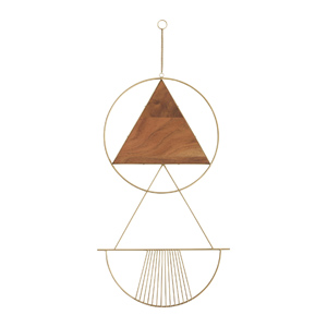 Wood and metal geometric wall hanging for modern farmhouse - Design curated by Rare and Worthy Co