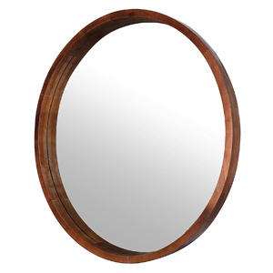 Round wall mirror with thick wood frame for modern farmhouse - Design Inspiration curated by Rare and Worthy Co